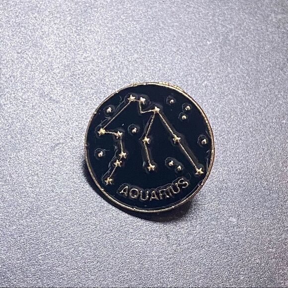 Aquarius Zodiac Enamel Pin/ Brooch Lapel - Picture 2 of 6